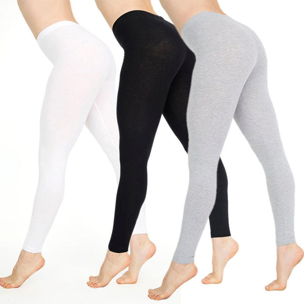 New Womens Casual Ankle-length Leggings Elastic Waist Cotton Leggings Female Women Clothing Plus Size 2XL