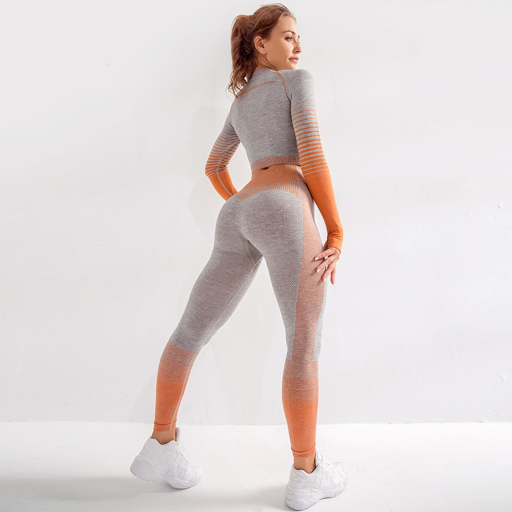 Seamless Yoga 2 Pieces Crop Top & Leggings Suits