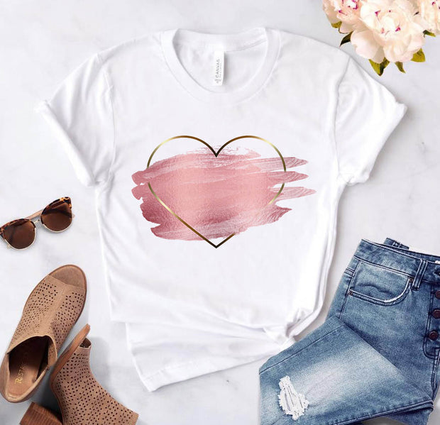 Assorted Heart Print ladies' T-shirts
