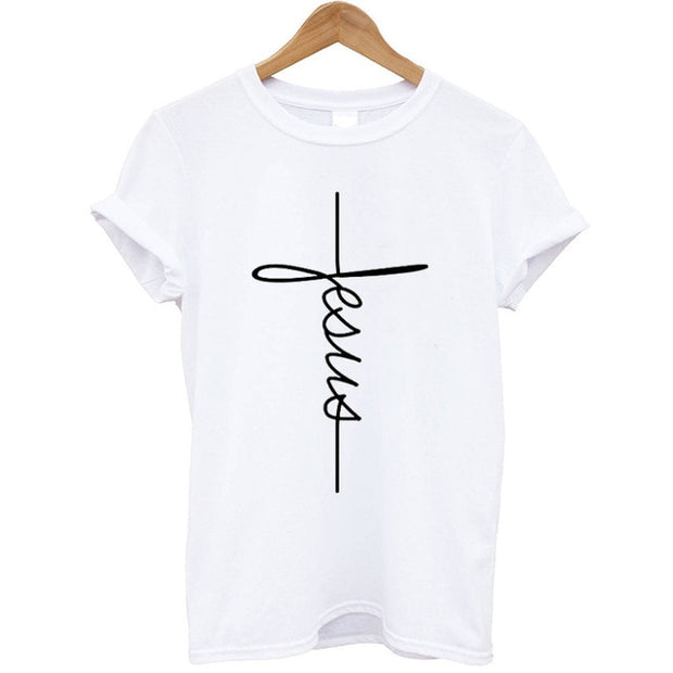 Short Sleeve Jesus T-shirt Christian Cross Printing