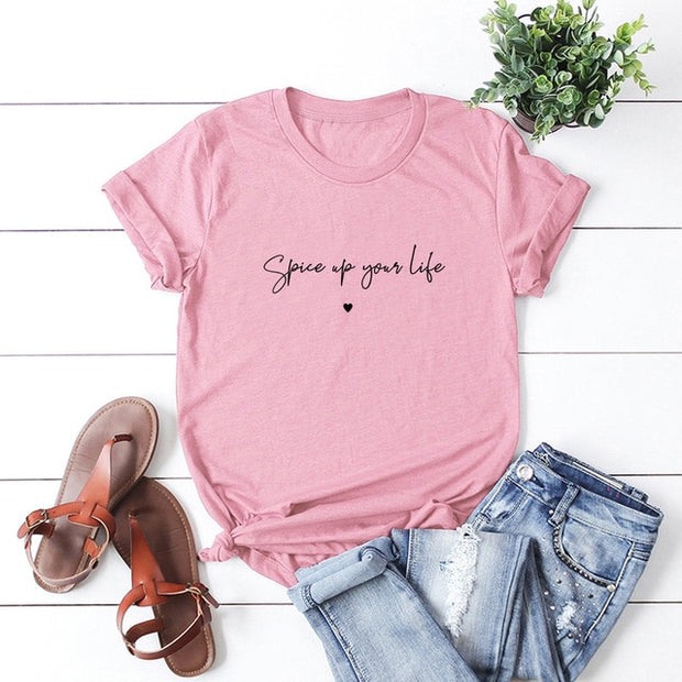 Explosions Comfortable Letters Small Love Prints Women T Shirts