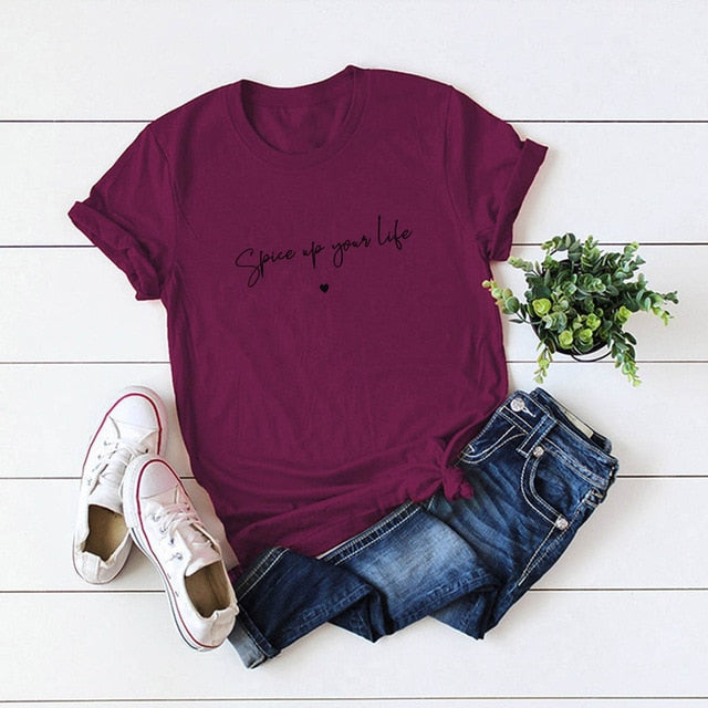 Explosions Comfortable Letters Small Love Prints Women T Shirts