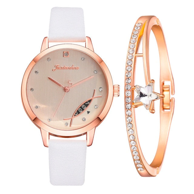 Luxury Quartz Wrist Watch Bracelet Set